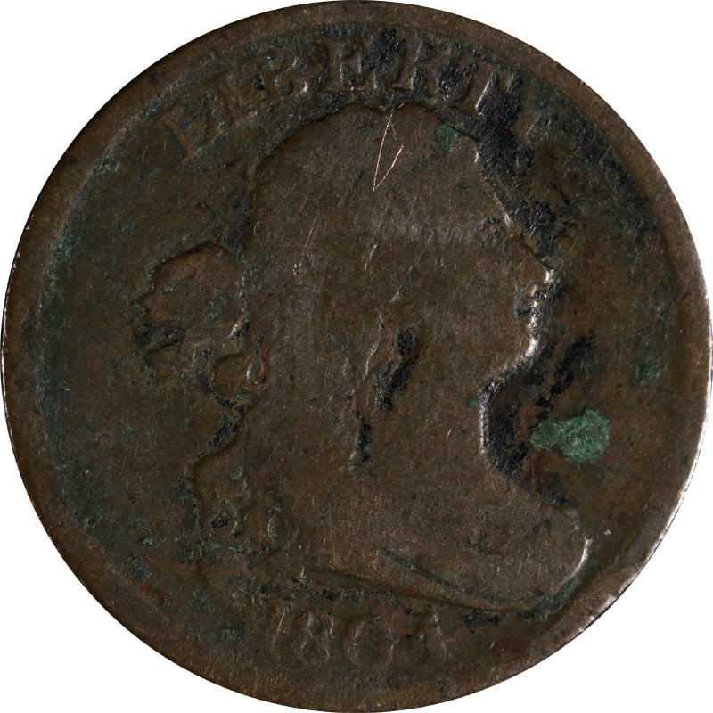 1804 Copper US Half Cent C-13 Plain 4 Variety No Stems (1 of 2)