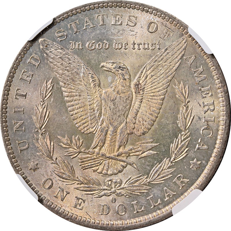 NGC Certified 1883-O Morgan Dollar MS63 with Toned Surfaces: NGC Certified 1883-O Morgan Dollar MS63 with Toned Surfaces This 1883-O Morgan Silver Dollar is certified by NGC with a grade of MS63. Struck at the New Orleans Mint, this uncirculated coin features a