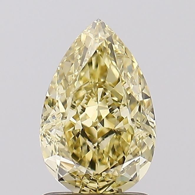 Loose Diamond - PEAR 1.59ct Fancy Yellow VVS2: Loose Diamond - PEAR 1.59ct Fancy Yellow VVS2 Source: This is a real non-mined Diamond that has been grown in a lab Shape: PEAR Carats: 1.59 Color: Fancy Yellow Certification: IGI Video: