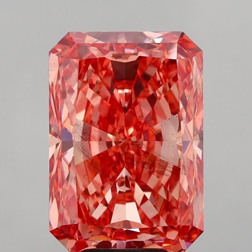 Loose Diamond - RADIANT 8.31ct Fancy Vivid Orangey Pink SI1 (1 of 1)