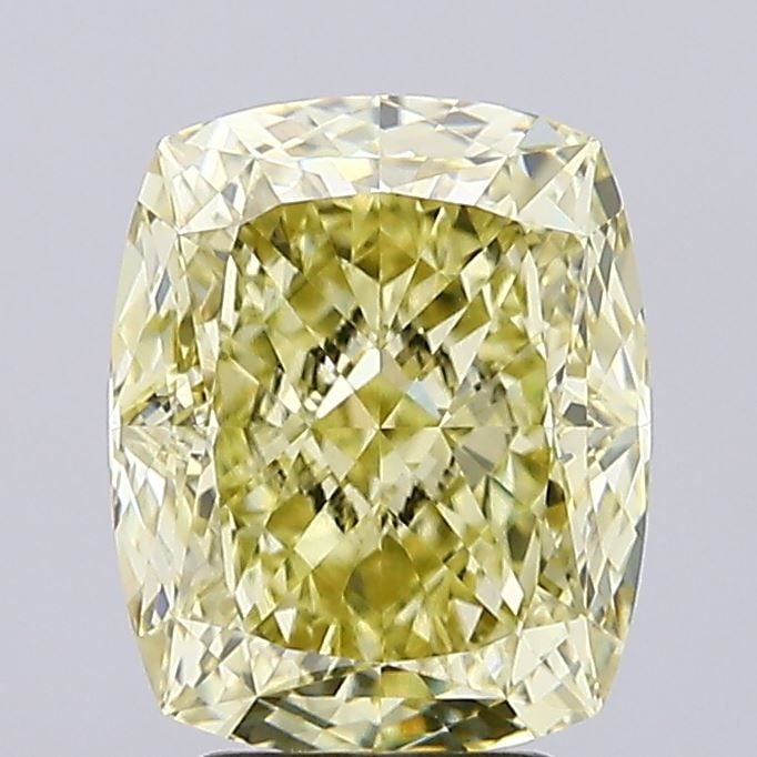 Loose Diamond - CUSHION MODIFIED 4.54ct Fancy Yellow VS1: Loose Diamond - CUSHION MODIFIED 4.54ct Fancy Yellow VS1 Source: This is a real non-mined Diamond that has been grown in a lab Shape: CUSHION MODIFIED Carats: 4.54 Color: Fancy Yellow Certification: I