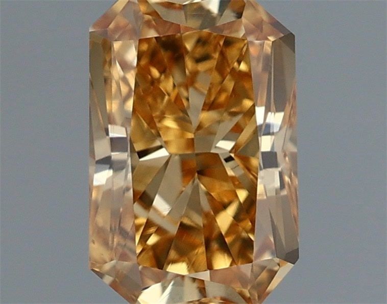 Loose Diamond - RADIANT 0.53ct Fancy Intense Brownish Yellow VS1: Loose Diamond - RADIANT 0.53ct Fancy Intense Brownish Yellow VS1 Source: This is a real non-mined Diamond that has been grown in a lab Shape: RADIANT Carats: 0.53 Color: Fancy Intense Brownish Yellow 