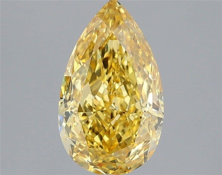 Loose Diamond - PEAR 2.06ct Fancy Yellow VS2: Loose Diamond - PEAR 2.06ct Fancy Yellow VS2 Source: This is a real non-mined Diamond that has been grown in a lab Shape: PEAR Carats: 2.06 Color: Fancy Yellow Certification: IGI Video: