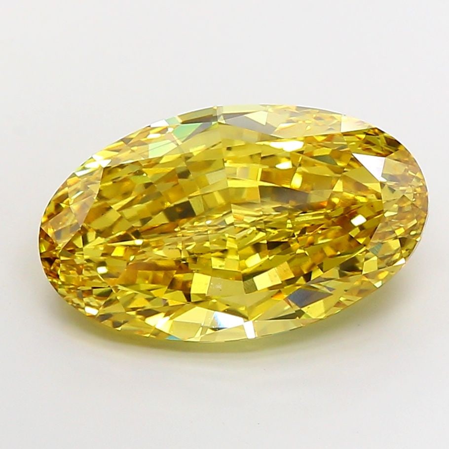 Loose Diamond - OVAL 15.16ct Fancy Vivid Yellow VS1: Loose Diamond - OVAL 15.16ct Fancy Vivid Yellow VS1 Source: This is a real non-mined Diamond that has been grown in a lab Shape: OVAL Carats: 15.16 Color: Fancy Vivid Yellow Certification: IGI Video: