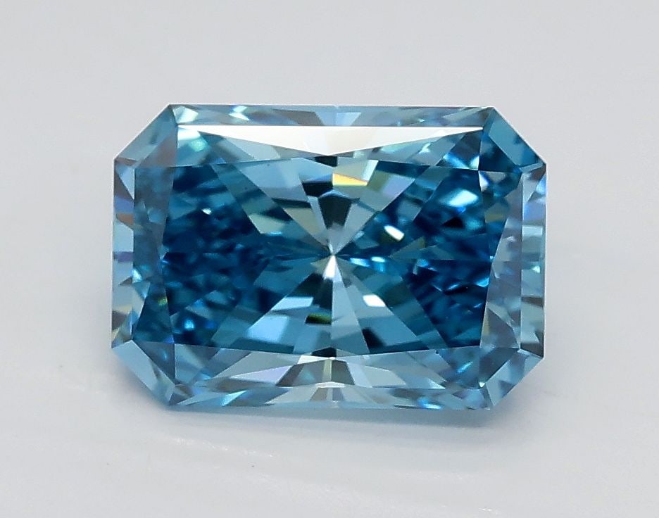 Loose Diamond - RADIANT 1.58ct Fancy Vivid Blue VS1: Loose Diamond - RADIANT 1.58ct Fancy Vivid Blue VS1 Source: This is a real non-mined Diamond that has been grown in a lab Shape: RADIANT Carats: 1.58 Color: Fancy Vivid Blue Certification: IGI Video: