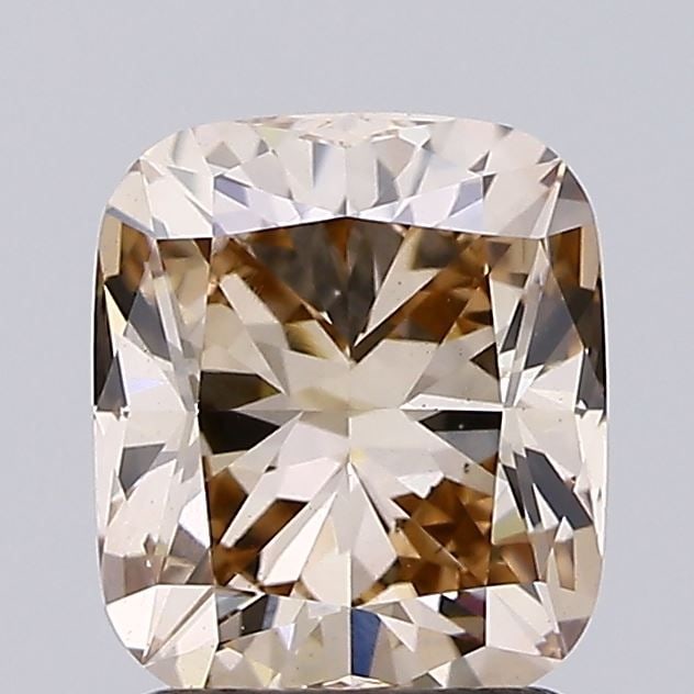 Loose Diamond - CUSHION MODIFIED 1.65ct Fancy Light Brown VS1: Loose Diamond - CUSHION MODIFIED 1.65ct Fancy Light Brown VS1 Source: This is a real non-mined Diamond that has been grown in a lab Shape: CUSHION MODIFIED Carats: 1.65 Color: Fancy Light Brown Certif