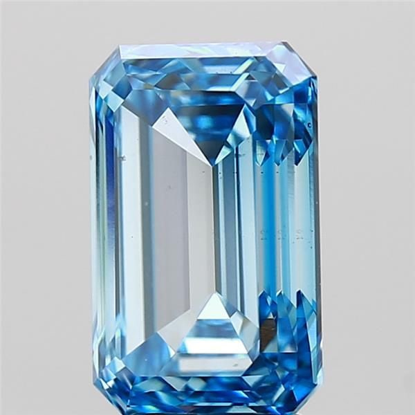 Loose Diamond - EMERALD 4.72ct Fancy Vivid Blue VS2: Loose Diamond - EMERALD 4.72ct Fancy Vivid Blue VS2 Source: This is a real non-mined Diamond that has been grown in a lab Shape: EMERALD Carats: 4.72 Color: Fancy Vivid Blue Certification: IGI Video: