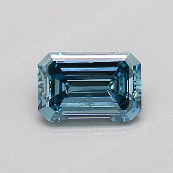 Loose Diamond - EMERALD 0.26ct Fancy Vivid Greenish Blue SI1: Loose Diamond - EMERALD 0.26ct Fancy Vivid Greenish Blue SI1 Source: This is a real non-mined Diamond that has been grown in a lab Shape: EMERALD Carats: 0.26 Color: Fancy Vivid Greenish Blue Certific