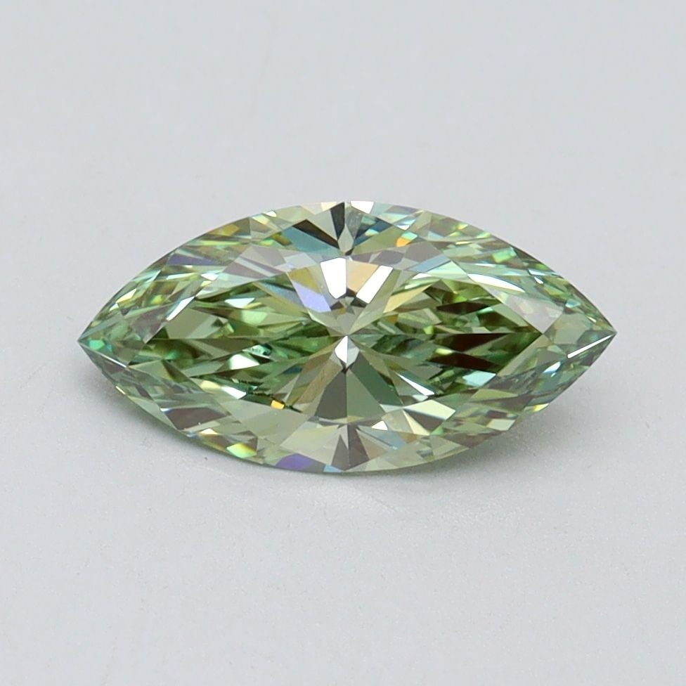 Loose Diamond - MARQUISE 1.01ct Fancy Vivid Green VVS2: Loose Diamond - MARQUISE 1.01ct Fancy Vivid Green VVS2 Source: This is a real non-mined Diamond that has been grown in a lab Shape: MARQUISE Carats: 1.01 Color: Fancy Vivid Green Certification: IGI Vi