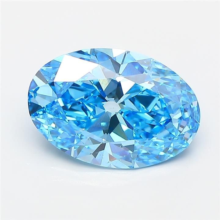 Loose Diamond - OVAL 3.01ct Fancy Vivid Blue VS1: Loose Diamond - OVAL 3.01ct Fancy Vivid Blue VS1 Source: This is a real non-mined Diamond that has been grown in a lab Shape: OVAL Carats: 3.01 Color: Fancy Vivid Blue Certification: IGI Video: