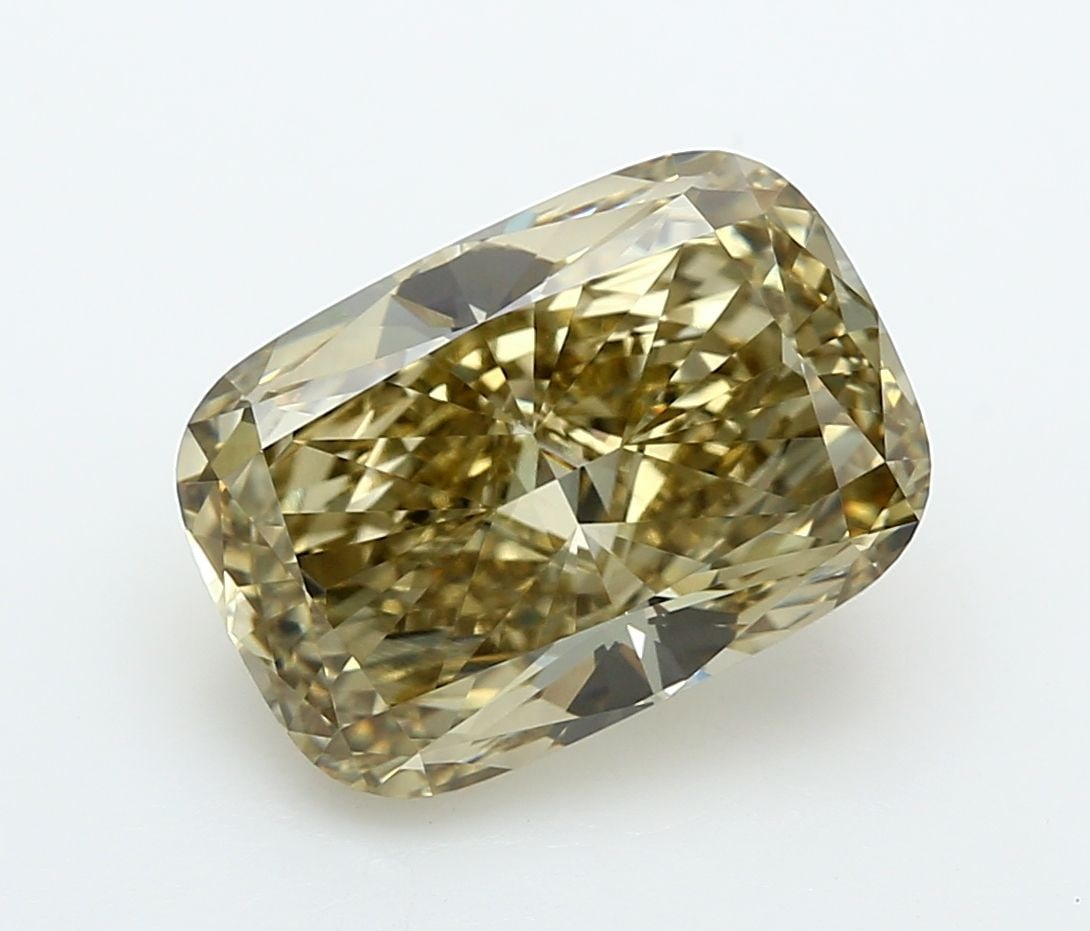 Loose Diamond - CUSHION MODIFIED 5.37ct Fancy Grayish Yellow VVS2 (1 of 1)