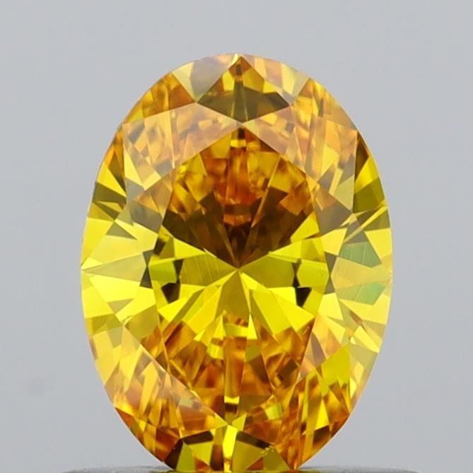 Loose Diamond - OVAL 0.56ct Fancy Vivid Yellow VS1: Loose Diamond - OVAL 0.56ct Fancy Vivid Yellow VS1 Source: This is a real non-mined Diamond that has been grown in a lab Shape: OVAL Carats: 0.56 Color: Fancy Vivid Yellow Certification: IGI Video: