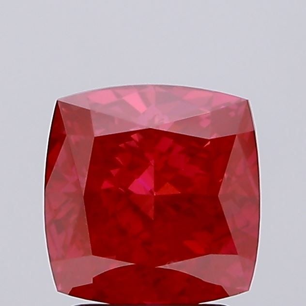 Loose Diamond - CUSHION BRILLIANT 2.2ct Fancy Vivid Red VVS2: Loose Diamond - CUSHION BRILLIANT 2.2ct Fancy Vivid Red VVS2 Source: This is a real non-mined Diamond that has been grown in a lab Shape: CUSHION BRILLIANT Carats: 2.2 Color: Fancy Vivid Red