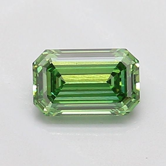 Loose Diamond - EMERALD 0.52ct Fancy Vivid Green VS1: Loose Diamond - EMERALD 0.52ct Fancy Vivid Green VS1 Source: This is a real non-mined Diamond that has been grown in a lab Shape: EMERALD Carats: 0.52 Color: Fancy Vivid Green Certification: IGI Video
