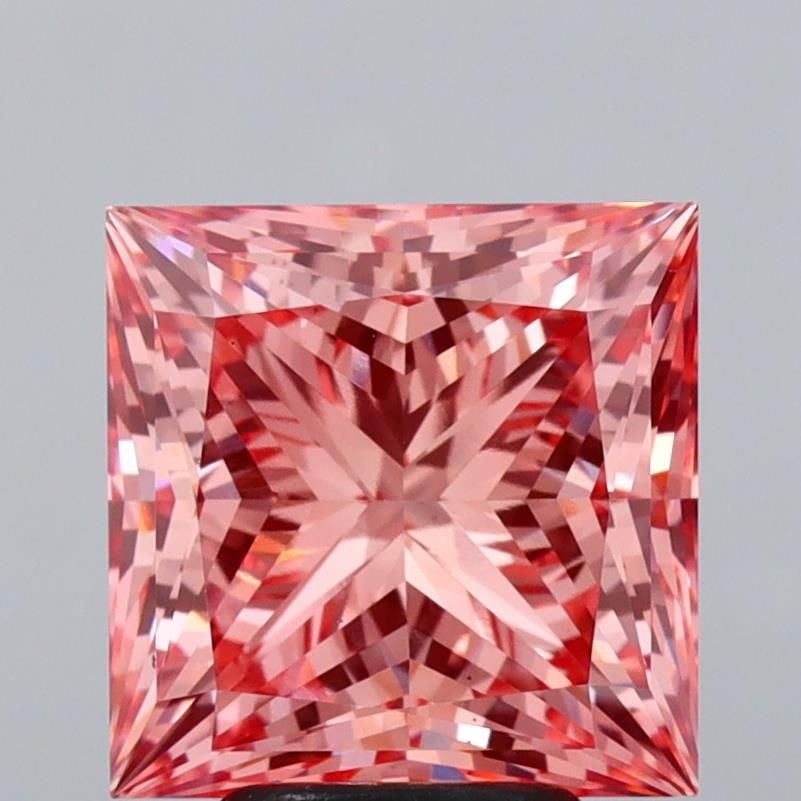 Loose Diamond - PRINCESS 5.27ct Fancy Vivid Pink VS1: Loose Diamond - PRINCESS 5.27ct Fancy Vivid Pink VS1 Source: This is a real non-mined Diamond that has been grown in a lab Shape: PRINCESS Carats: 5.27 Color: Fancy Vivid Pink Certification: IGI