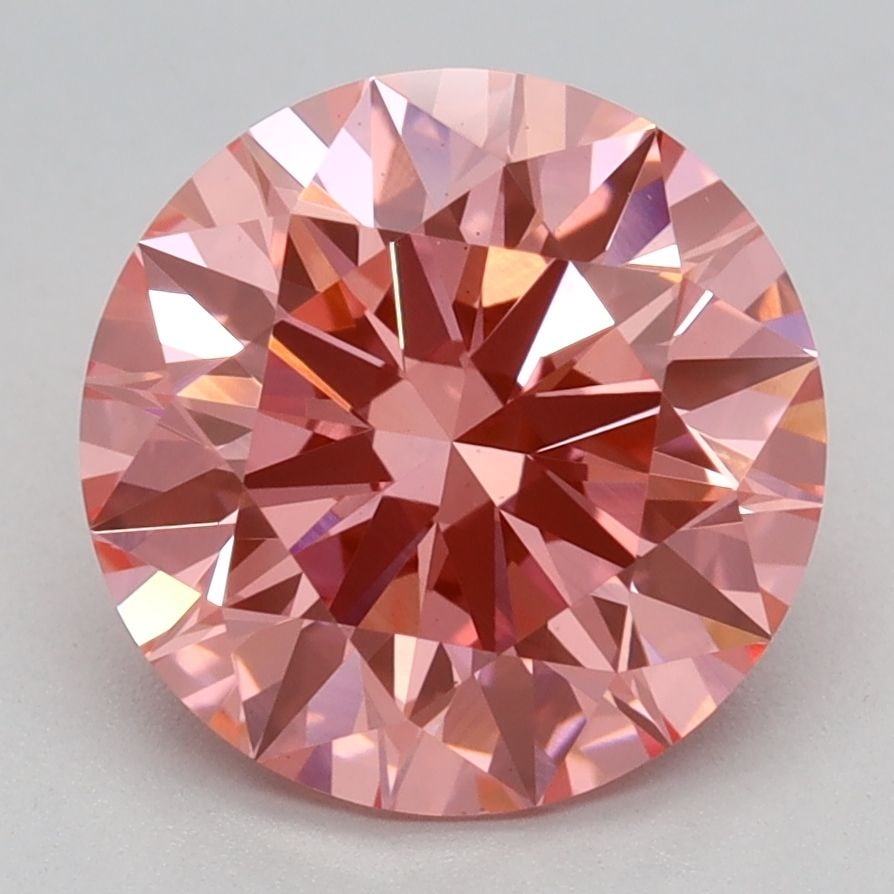Ideal Loose Diamond - ROUND 2.58ct Fancy Vivid Pink VS1: Ideal Loose Diamond - ROUND 2.58ct Fancy Vivid Pink VS1 Source: This is a real non-mined Diamond that has been grown in a lab Shape: ROUND Carats: 2.58 Color: Fancy Vivid Pink Certification: IGI Video