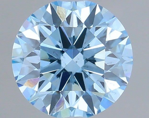 Ideal Loose Diamond - ROUND 0.55ct Fancy Vivid Blue SI1: Ideal Loose Diamond - ROUND 0.55ct Fancy Vivid Blue SI1 Source: This is a real non-mined Diamond that has been grown in a lab Shape: ROUND Carats: 0.55 Color: Fancy Vivid Blue Certification: IGI Video
