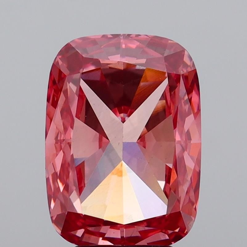 Loose Diamond - CUSHION MODIFIED 5.15ct Fancy Vivid Pink VS2: Loose Diamond - CUSHION MODIFIED 5.15ct Fancy Vivid Pink VS2 Source: This is a real non-mined Diamond that has been grown in a lab Shape: CUSHION MODIFIED Carats: 5.15 Color: Fancy Vivid Pink Certific