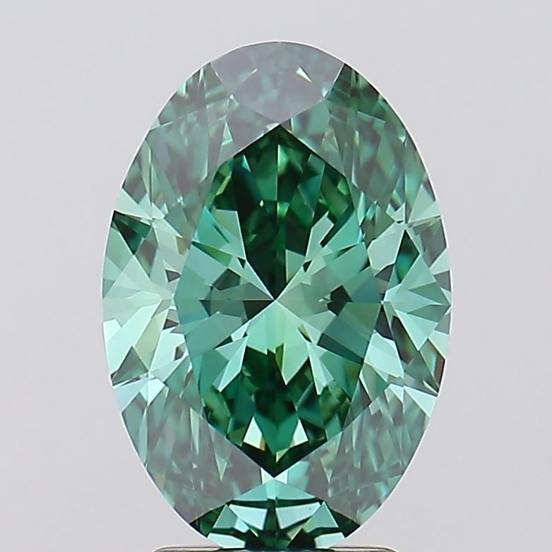 Loose Diamond - OVAL 2.99ct Fancy Vivid Green VVS1: Loose Diamond - OVAL 2.99ct Fancy Vivid Green VVS1 Source: This is a real non-mined Diamond that has been grown in a lab Shape: OVAL Carats: 2.99 Color: Fancy Vivid Green Certification: IGI Video:
