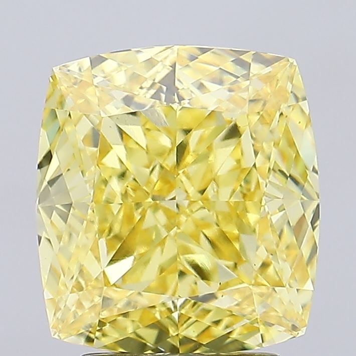 Loose Diamond - CUSHION MODIFIED 3.46ct Fancy Vivid Yellow VS1: Loose Diamond - CUSHION MODIFIED 3.46ct Fancy Vivid Yellow VS1 Source: This is a real non-mined Diamond that has been grown in a lab Shape: CUSHION MODIFIED Carats: 3.46 Color: Fancy Vivid Yellow Cert