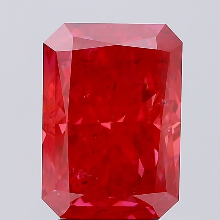 Loose Diamond - RADIANT 4.01ct Fancy Vivid Red SI2: Loose Diamond - RADIANT 4.01ct Fancy Vivid Red SI2 Source: This is a real non-mined Diamond that has been grown in a lab Shape: RADIANT Carats: 4.01 Color: Fancy Vivid Red Certification: NONE Video: