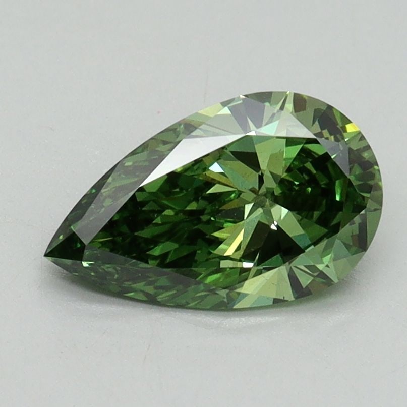 Loose Diamond - PEAR 1.0ct Fancy Vivid Green VS1: Loose Diamond - PEAR 1.0ct Fancy Vivid Green VS1 Source: This is a real non-mined Diamond that has been grown in a lab Shape: PEAR Carats: 1.0 Color: Fancy Vivid Green Certification: IGI Video: