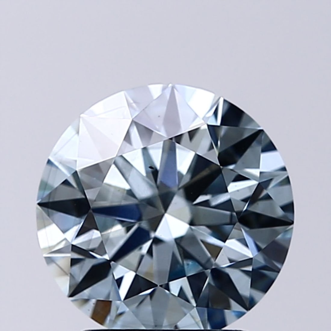Loose Diamond - ROUND 2.2ct Fancy Intense Greenish Blue SI2: Loose Diamond - ROUND 2.2ct Fancy Intense Greenish Blue SI2 Source: This is a real non-mined Diamond that has been grown in a lab Shape: ROUND Carats: 2.2 Color: Fancy Intense Greenish Blue Certificat