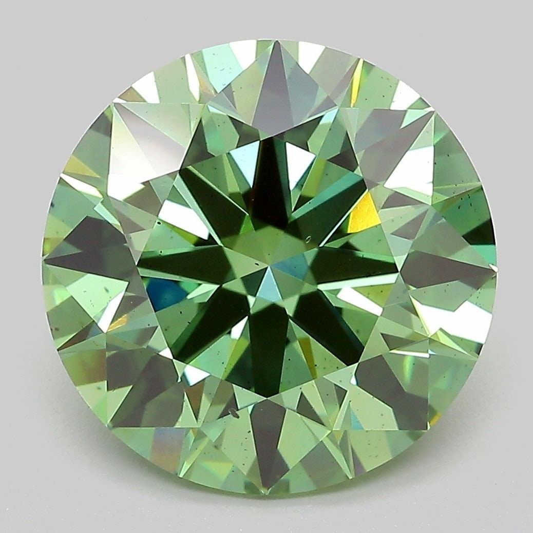 Ideal Loose Diamond - ROUND 7.07ct Fancy Vivid Green VS2: Ideal Loose Diamond - ROUND 7.07ct Fancy Vivid Green VS2 Source: This is a real non-mined Diamond that has been grown in a lab Shape: ROUND Carats: 7.07 Color: Fancy Vivid Green Certification: IGI Vid