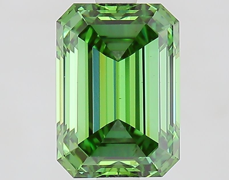 Loose Diamond - EMERALD 2.51ct Fancy Vivid Green VS2: Loose Diamond - EMERALD 2.51ct Fancy Vivid Green VS2 Source: This is a real non-mined Diamond that has been grown in a lab Shape: EMERALD Carats: 2.51 Color: Fancy Vivid Green Certification: IGI Video