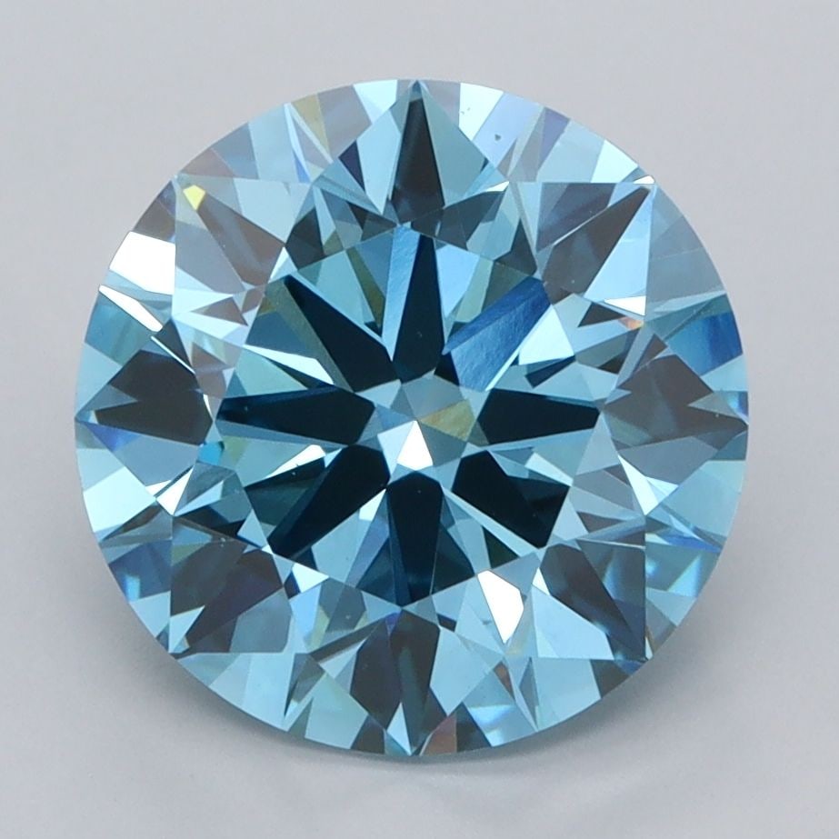 Ideal Loose Diamond - ROUND 4.0ct Fancy Vivid Blue VS1: Ideal Loose Diamond - ROUND 4.0ct Fancy Vivid Blue VS1 Source: This is a real non-mined Diamond that has been grown in a lab Shape: ROUND Carats: 4.0 Color: Fancy Vivid Blue Certification: IGI Video: