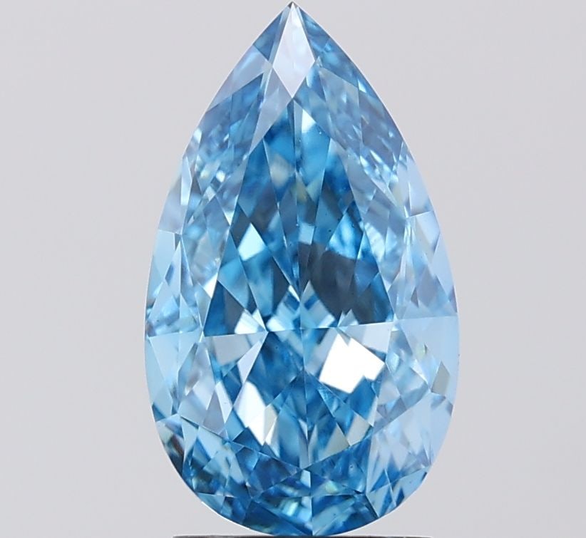 Loose Diamond - PEAR 2.75ct Fancy Vivid Blue VS1: Loose Diamond - PEAR 2.75ct Fancy Vivid Blue VS1 Source: This is a real non-mined Diamond that has been grown in a lab Shape: PEAR Carats: 2.75 Color: Fancy Vivid Blue Certification: IGI Video:
