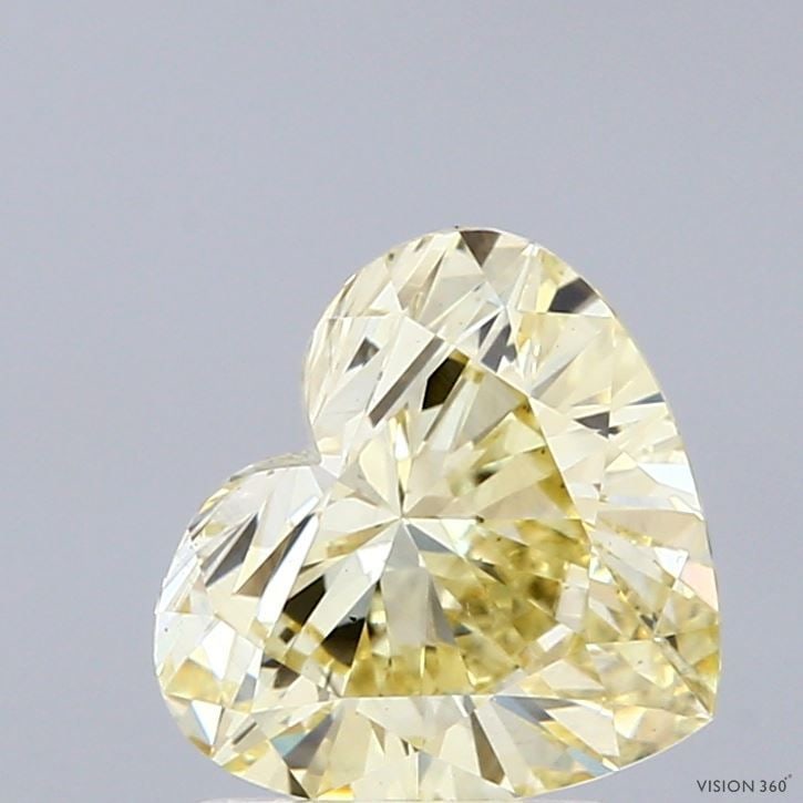 Loose Diamond - HEART 1.81ct Fancy Yellow VS2: Loose Diamond - HEART 1.81ct Fancy Yellow VS2 Source: This is a real non-mined Diamond that has been grown in a lab Shape: HEART Carats: 1.81 Color: Fancy Yellow Certification: IGI Video: