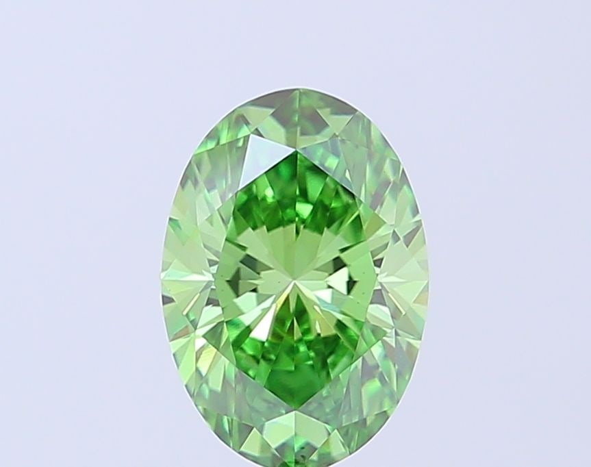 Loose Diamond - OVAL 2.02ct Fancy Vivid Green VS1: Loose Diamond - OVAL 2.02ct Fancy Vivid Green VS1 Source: This is a real non-mined Diamond that has been grown in a lab Shape: OVAL Carats: 2.02 Color: Fancy Vivid Green Certification: IGI Video: