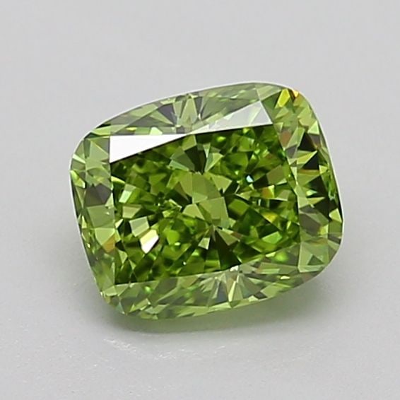 Loose Diamond - CUSHION BRILLIANT 0.87ct Fancy Vivid Green VS1 (1 of 1)