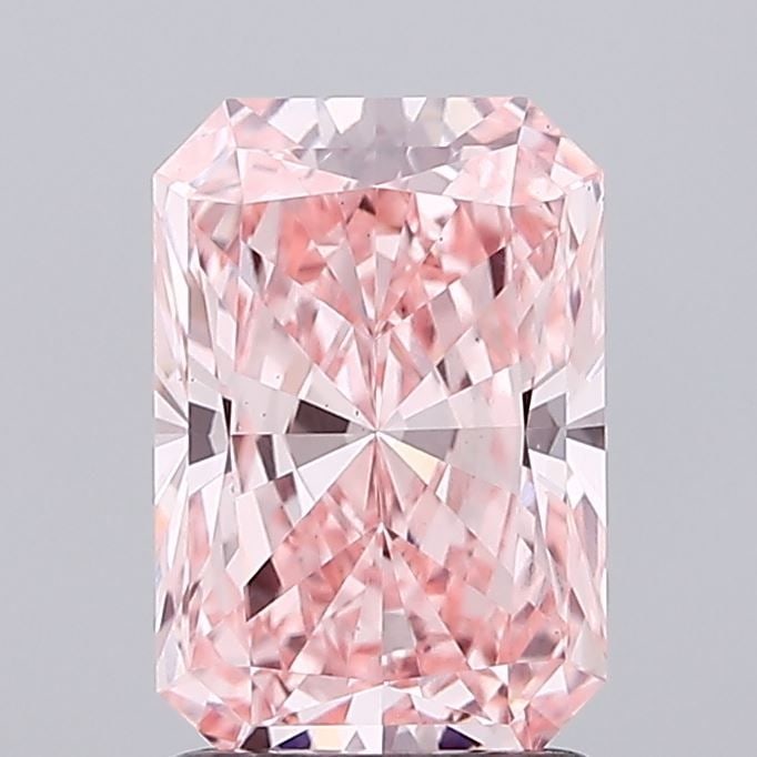Loose Diamond - RADIANT 1.73ct Fancy Vivid Pink VS1: Loose Diamond - RADIANT 1.73ct Fancy Vivid Pink VS1 Source: This is a real non-mined Diamond that has been grown in a lab Shape: RADIANT Carats: 1.73 Color: Fancy Vivid Pink Certification: IGI Video: