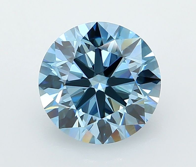 Ideal Loose Diamond - ROUND 2.02ct Fancy Vivid Blue VVS2: Ideal Loose Diamond - ROUND 2.02ct Fancy Vivid Blue VVS2 Source: This is a real non-mined Diamond that has been grown in a lab Shape: ROUND Carats: 2.02 Color: Fancy Vivid Blue Certification: IGI Vide