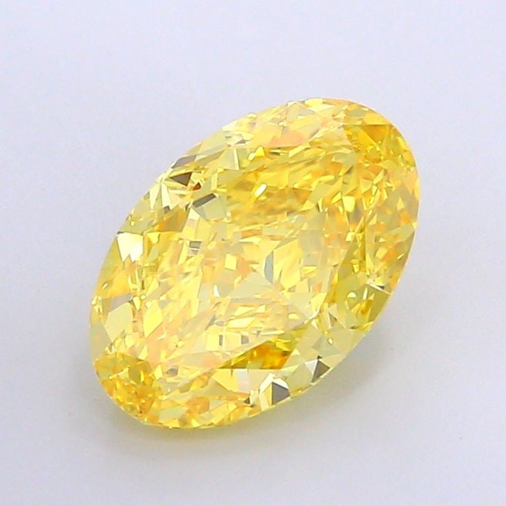 Loose Diamond - OVAL 5.17ct Fancy Vivid Yellow VS1: Loose Diamond - OVAL 5.17ct Fancy Vivid Yellow VS1 Source: This is a real non-mined Diamond that has been grown in a lab Shape: OVAL Carats: 5.17 Color: Fancy Vivid Yellow Certification: IGI Video:
