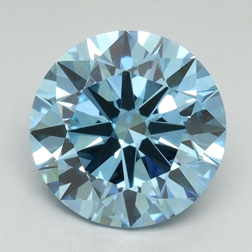 Loose Diamond - ROUND 2.29ct Fancy Vivid Blue VS1: Loose Diamond - ROUND 2.29ct Fancy Vivid Blue VS1 Source: This is a real non-mined Diamond that has been grown in a lab Shape: ROUND Carats: 2.29 Color: Fancy Vivid Blue Certification: IGI Video: