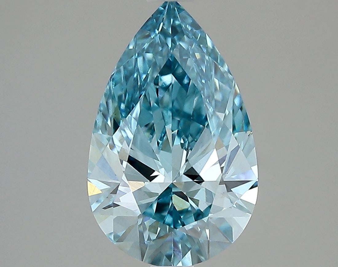 Loose Diamond - PEAR 2.02ct Fancy Vivid Blue VVS2: Loose Diamond - PEAR 2.02ct Fancy Vivid Blue VVS2 Source: This is a real non-mined Diamond that has been grown in a lab Shape: PEAR Carats: 2.02 Color: Fancy Vivid Blue Certification: IGI Video: