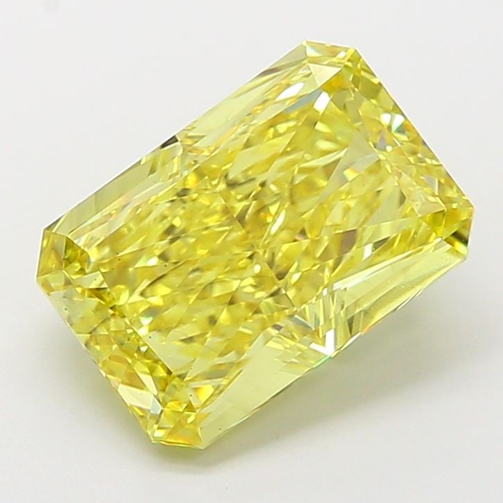 Loose Diamond - RADIANT 5.04ct Fancy Vivid Yellow VS2: Loose Diamond - RADIANT 5.04ct Fancy Vivid Yellow VS2 Source: This is a real non-mined Diamond that has been grown in a lab Shape: RADIANT Carats: 5.04 Color: Fancy Vivid Yellow Certification: IGI Vid