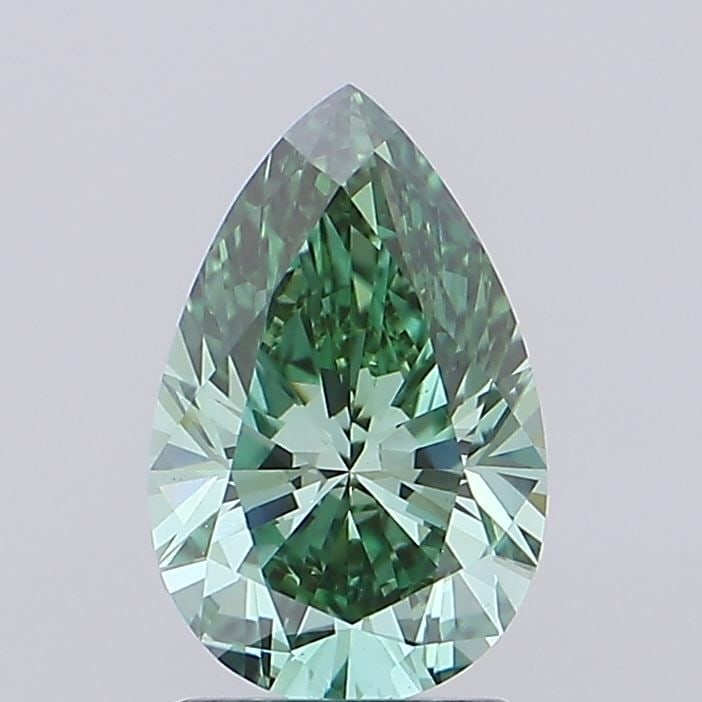 Loose Diamond - PEAR 1.77ct Fancy Vivid Green VS1: Loose Diamond - PEAR 1.77ct Fancy Vivid Green VS1 Source: This is a real non-mined Diamond that has been grown in a lab Shape: PEAR Carats: 1.77 Color: Fancy Vivid Green Certification: IGI Video:
