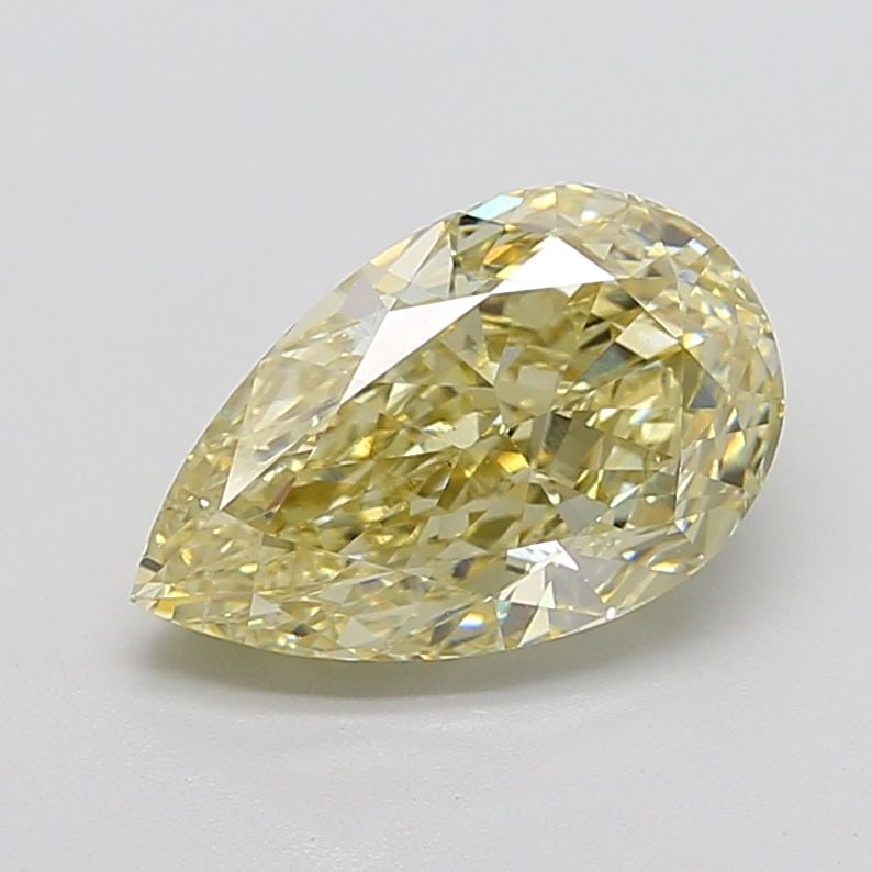 Loose Diamond - PEAR 5.09ct Fancy Light Yellow VS2: Loose Diamond - PEAR 5.09ct Fancy Light Yellow VS2 Source: This is a real non-mined Diamond that has been grown in a lab Shape: PEAR Carats: 5.09 Color: Fancy Light Yellow Certification: IGI Video: