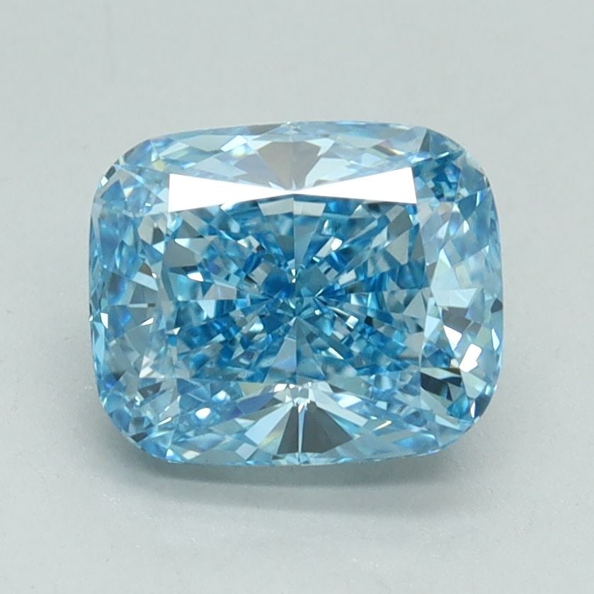 Loose Diamond - CUSHION BRILLIANT 1.83ct Fancy Vivid Blue VS1: Loose Diamond - CUSHION BRILLIANT 1.83ct Fancy Vivid Blue VS1 Source: This is a real non-mined Diamond that has been grown in a lab Shape: CUSHION BRILLIANT Carats: 1.83 Color: Fancy Vivid Blue Certif