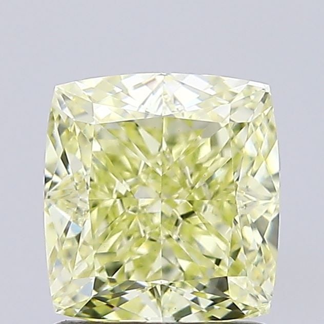 Loose Diamond - CUSHION MODIFIED 1.33ct Fancy Light Yellow VVS2: Loose Diamond - CUSHION MODIFIED 1.33ct Fancy Light Yellow VVS2 Source: This is a real non-mined Diamond that has been grown in a lab Shape: CUSHION MODIFIED Carats: 1.33 Color: Fancy Light Yellow Cer