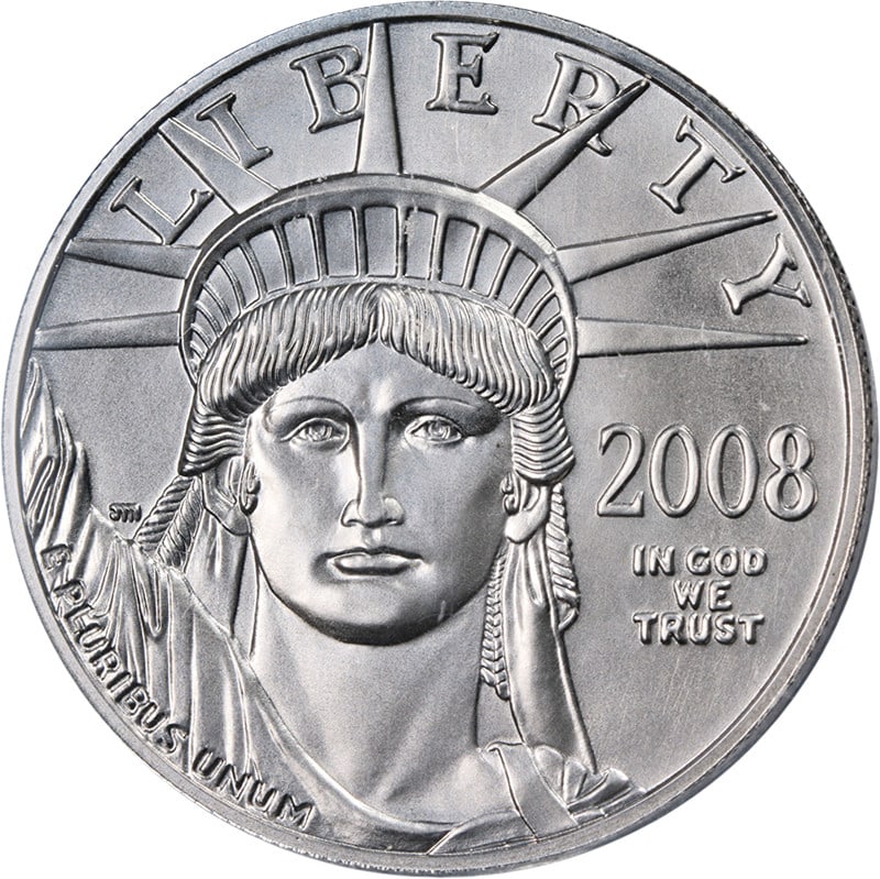 PCGS MS70 2008 $100 Platinum Eagle Coin with Superb Luster: PCGS MS70 2008 $100 Platinum Eagle Coin with Superb Luster This is an original 2008 Platinum American Eagle $100 coin, graded MS70 by PCGS. Featuring a fineness of 0.9995 platinum, this uncirculated c