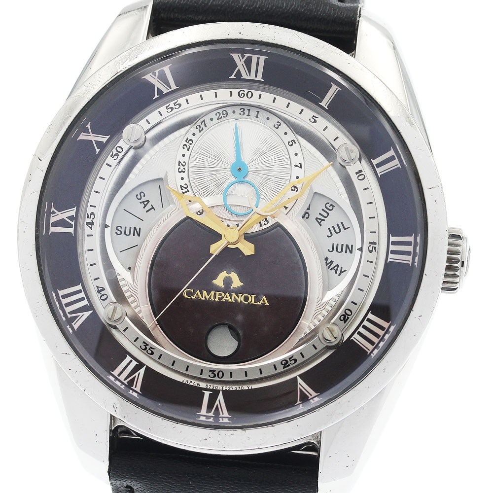 Citizen Campanola Solar Triple Calendar Men's Wristwatch: Citizen Campanola Solar Triple Calendar Men's Wristwatch This CITIZEN Campanola Deep Crimson Solar men's wristwatch features a stainless steel case paired with an un-used aftermarket leather strap. Th