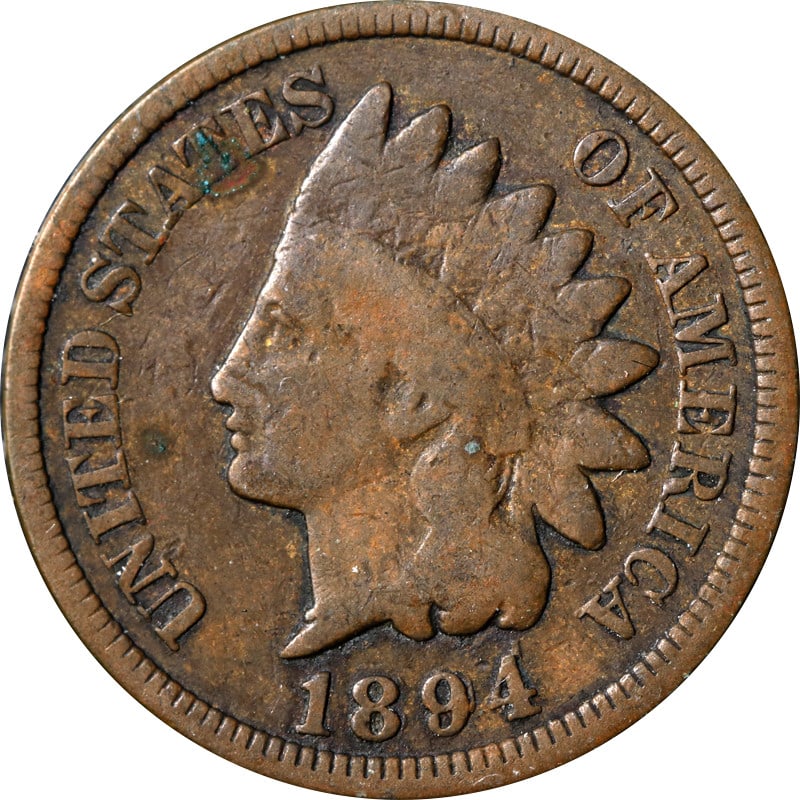 1894 Copper Indian Head Cent FS-301 Repunched Date Variety: 1894 Copper Indian Head Cent FS-301 Repunched Date Variety This 1894 Indian Cent features a repunched date, identified as FS-301. The coin is circulated and composed of copper. It was minted in the Un