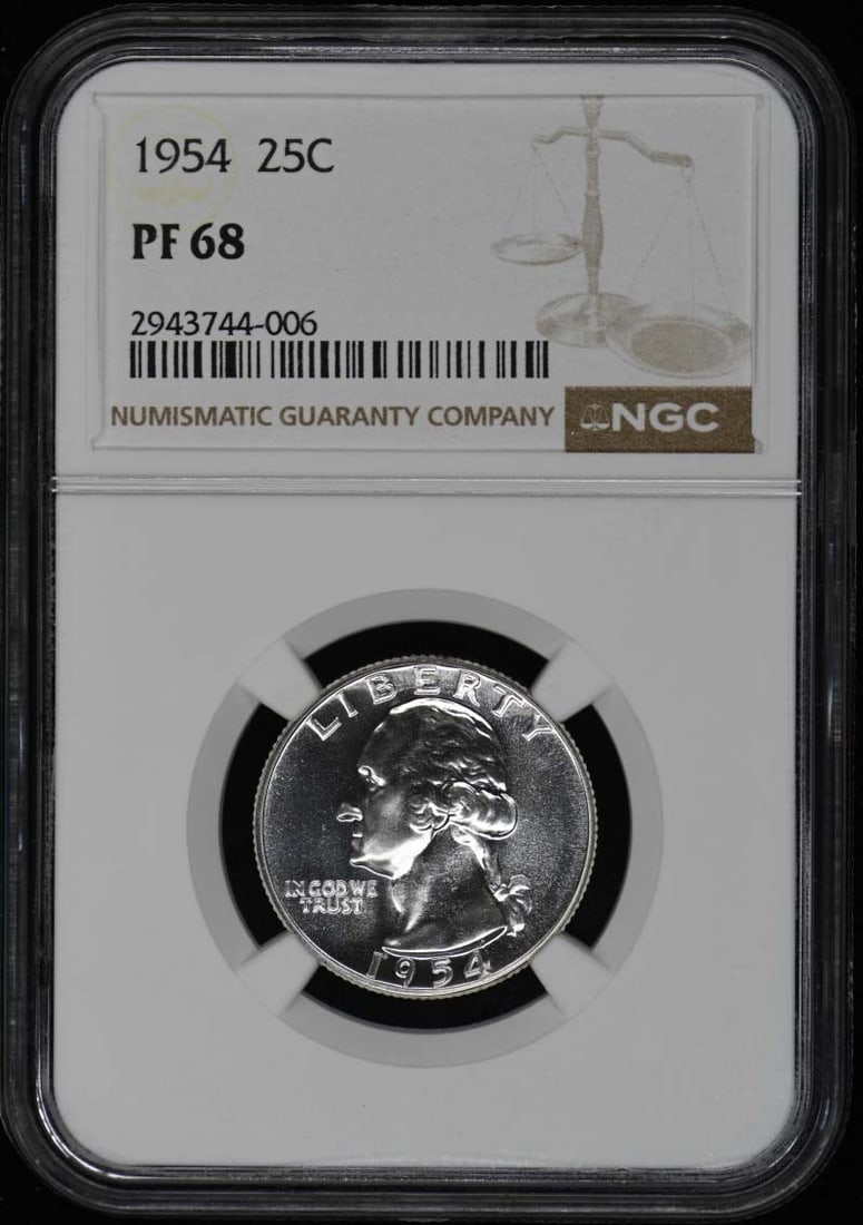 1954 Washington Quarter NGC PR68 Uncirculated Proof Coin (1 of 2)