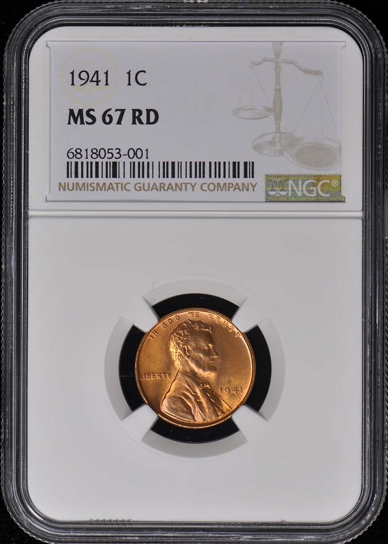 1941 NGC MS67RD Lincoln Wheat Cent Uncirculated Philadelphia Coin (1 of 2)