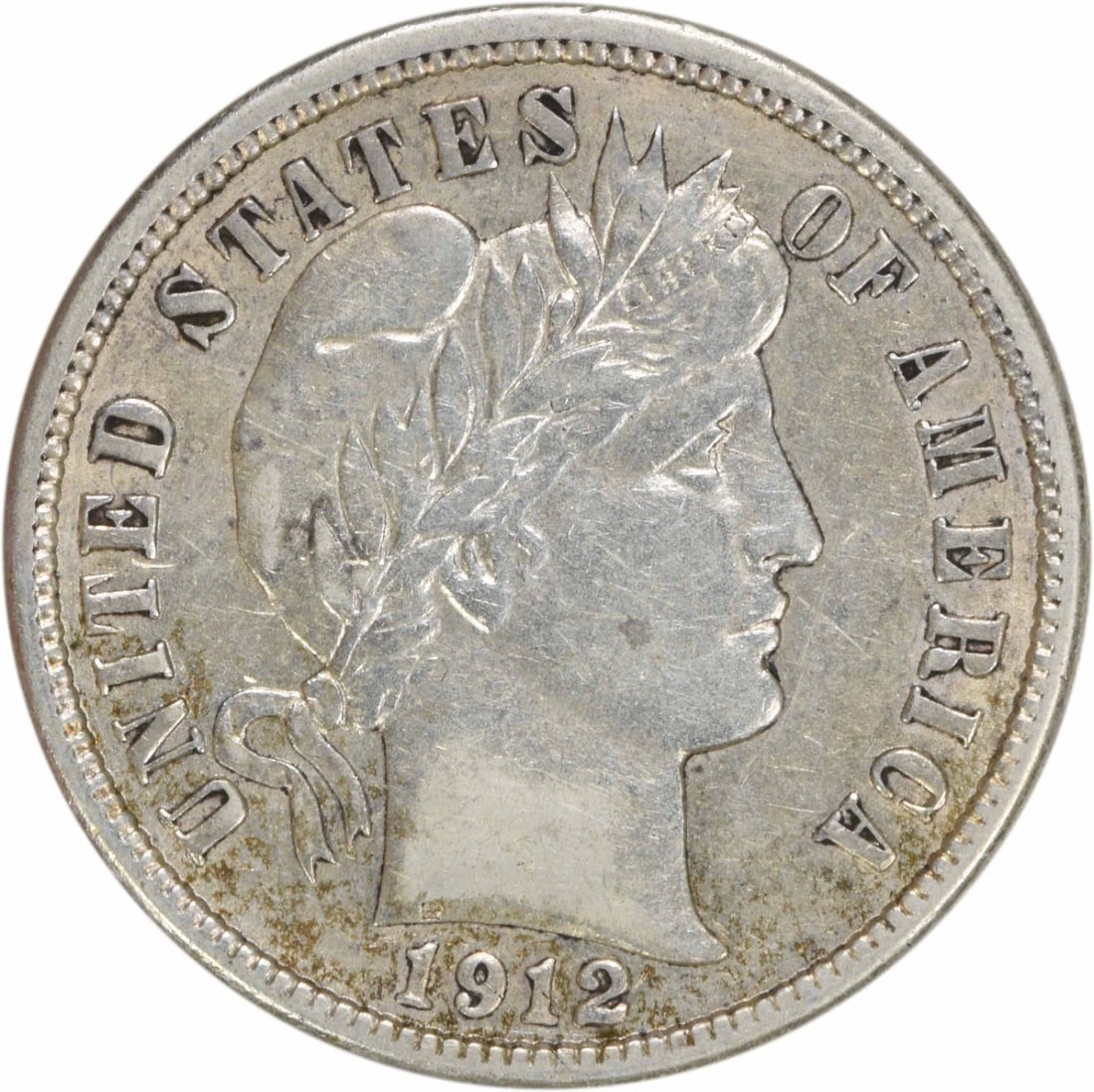 1912-D Barber Silver Dime AU 10C Uncertified 90% Silver: 1912-D Barber Silver Dime AU 10C Uncertified 90% Silver This 1912-D Barber Silver Dime is a notable piece of U.S. numismatic history, featuring exquisite design work by Charles E. Barber. Struck at th